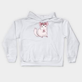 Cute Chinchilla with Flowers Kids Hoodie